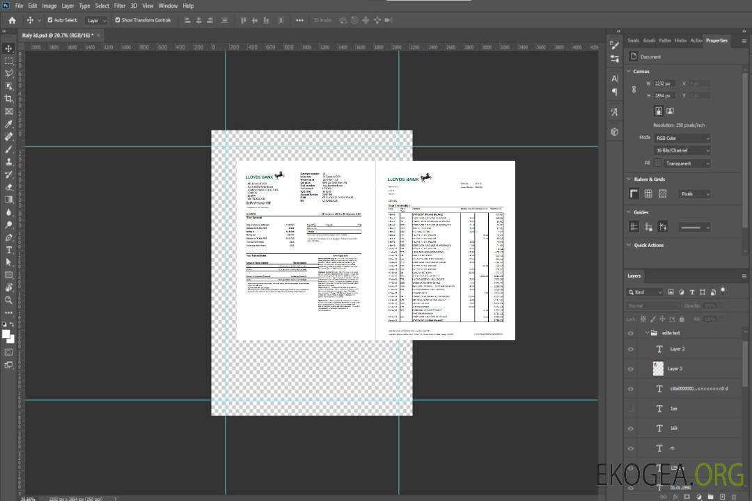 Modèle de relevé bancaire Lloyds Royaume-Uni au format Excel et PDF (2 pages) template